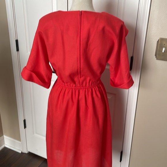 RARE VINTAGE J. Ellis Linen Blend STATEMENT COLLAR Dress - Picture 5 of 8